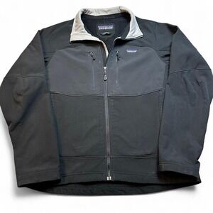Patagonia Talus Jacket‎ Mens Large Black Full Zip Pockets Softshell